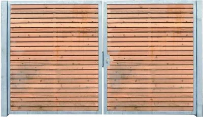 Produktbild von Einfahrtstor Verzinkt Garten Holz-Tor quer Symmetrisch 2-Flügeltor 450cmx180cm