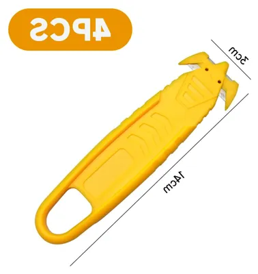 Produktbild von 4 Stück Gelbe Kartonöffner, Praktisches Sicherheitsmesser, Kartonschneider, Auspackgerät