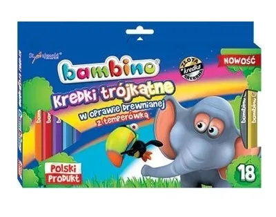 Produktbild von Bambino Dreieckige Buntstifte, 18 Farben inkl. Spitzer