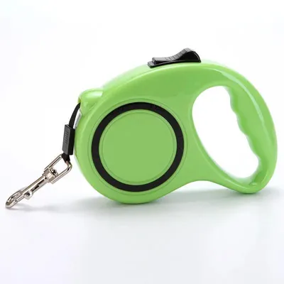 Immagine prodotto di Guinzaglio per cani - Guinzaglio retrattile - Nastro da 5 m - Freno automatico - Impugnatura ergonomica - Per cani di taglia piccola e media - Verde