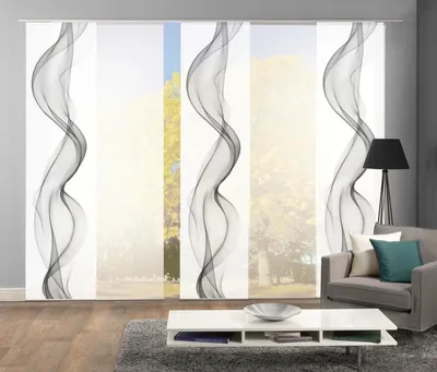 Produktbild von 80265 Schiebegardine ALBERTA, Digitaldruck Seidenoptik, 245x60 cm, Set