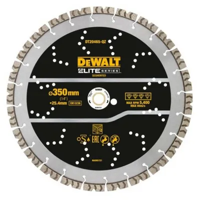 Diamant-Trennscheibe Segmentiert DEWALT 350 mm Elite Serie für Stahlbeton STANLEY BLACK+DECKER