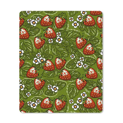 Produktbild von MuchoWow® Mauspad Mousepad Blumen - Erdbeere - Blätter - Vegan - Muster 30x40 cm - Mousepads - Maus Mat - Pad - Mausunterlage - Mausmatten