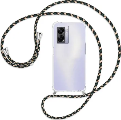Produktbild von Handykette Backcover-Schutzhülle mit Band (Metall silberfarben) für Realme Narzo 50 5G, A57 / A77 - camouflage