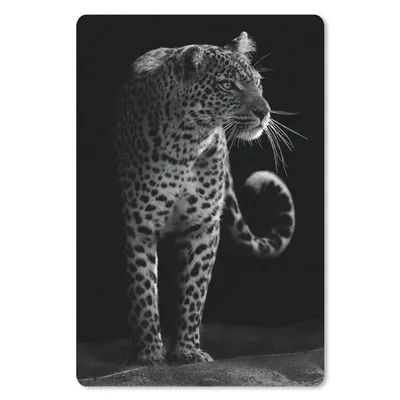 Produktbild von MuchoWow® Mauspad Mousepad Wildtiere - Leopard - Natur - Schwarz - Weiß 18x27 cm - Mousepads - Maus Mat - Pad - Mausunterlage