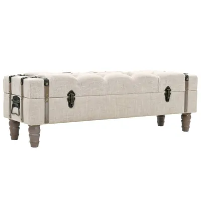 Immagine prodotto di Panca portaoggetti in legno massiccio e acciaio 111 x 34 x 37 cm