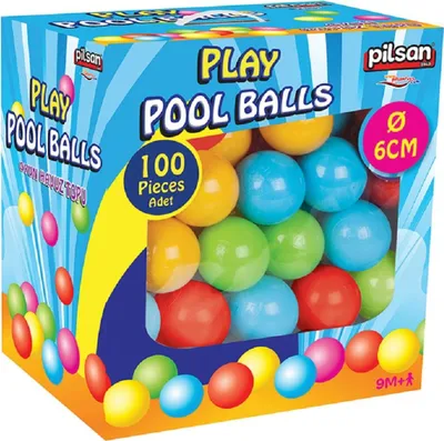 Obrázek produktu pro Pilsan ball pool 06400, 100 barevných hracích koulí, každá o průměru 6 cm, v krabici