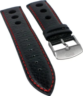 Produktbild von s.Oliver SO-319-LC Ersatzband | Uhrenarmband Leder schwarz 22mm