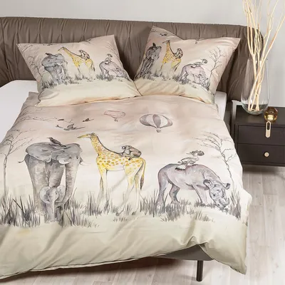 Produktbild von Janine Mako-Satin Bettwäsche modern art S 42097-07 sand 155x220 cm + 80x80 cm