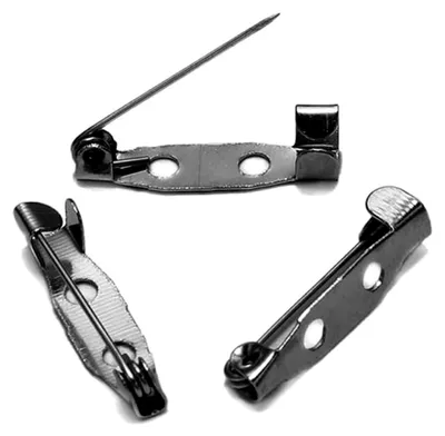 Produktbild von 50 Stück Sicherheitsnadeln mit Löchern, Brosche-Pins aus Eisen, Schwarz, 15mm
