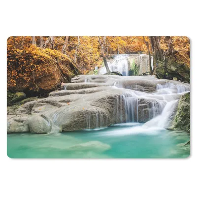 Produktbild von MuchoWow® Mauspad Mousepad Wald - Wasserfall - Herbst 27x18 cm - Mousepads - Maus Mat - Pad - Mausunterlage - Büroartikel - Desk Matten