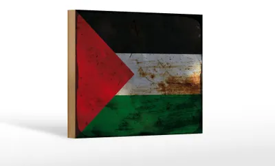 Produktbild von Holzschild Flagge Palästina 18x12 cm Flag Palestine Rost Dekoration