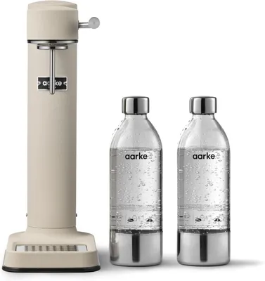 Zdjęcie produktu dla Aarke Carbonator 3, ekspres do wody gazowanej ze stali nierdzewnej z 2 butelkami wolnymi od BPA, wykończenie piaskowe