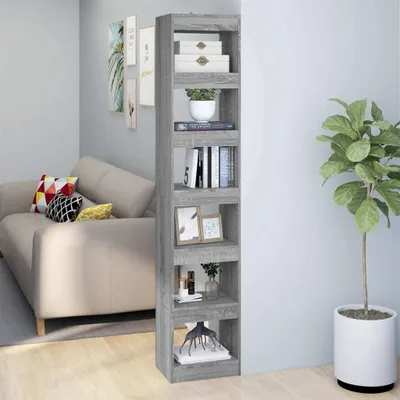 Produktbild von The Living Store Bücherregal/Raumteiler Grau Sonoma 40x30x198 cm