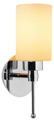 Image de Applique murale Lampe en métal et verre argenté Ø12 cm hauteur 32 cm E27 40 W IP20