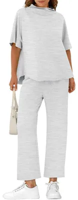 Produktbild von Zweiteiliges Damen-Set: Pullover + weite Hose mit Fledermausärmeln