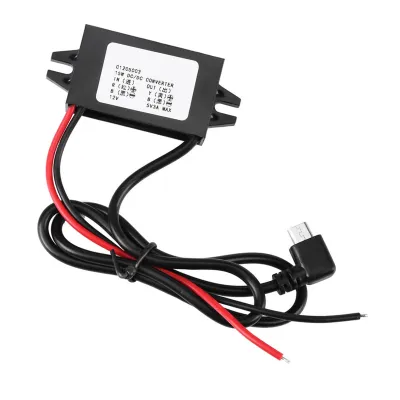 Produktbild von DC-DC 12V zu 5V 3A Micro USB Konverter Spannungsabwärtsregler für Auto Smartphone