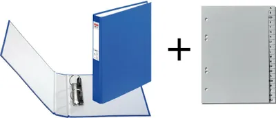 Produktbild von Herlitz Ringbuch + Ordner Register / DIN A5 mit 2-Ringe / Farbe: blau