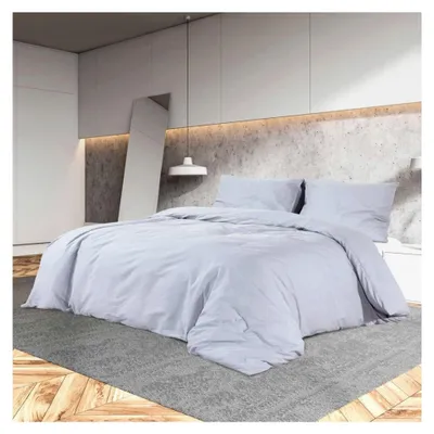 Produktbild von Bettwäsche Set Bettgarnitur Bettbezug Kissenbezug Deckenbezug n Pflegeleicht Knitterfrei Grau 135x200 cm Baumwolle
