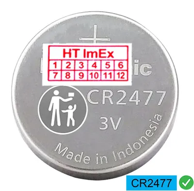 Produktbild von 1 x CR2477 Lithium Knopfzelle 3V 1000 mAh ø24 x 7,7 mm Batterie DL2477