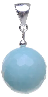 Produktbild von Anhänger aus echtem Amazonit Kugel & 925 Silber Amazonenstein bläulich-grün, für Damen