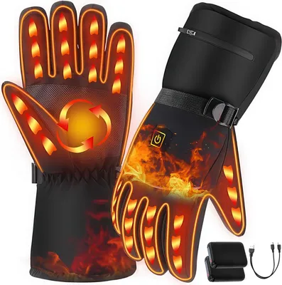 Produktbild von Smart Heizhandschuhe, Vollfinger Wärmehandschuhe, Verstellbar, Anti-Rutsch, Winddicht, Für Outdoor,5000mAh