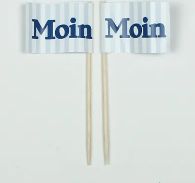 Produktbild von Party Picker Flagge Moin Maritim 25 Stück Beutel Papierfähnchen