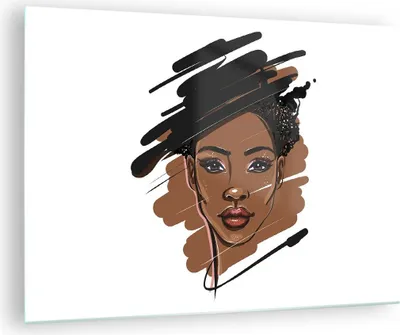 Produktbild von Bilder auf glas - Einteilig - Afrikanisch Modern Porträt - 70x50cm - Glasbilder - Wandbilder - Bilder - zum Aufhängen bereit - Wanddekoration aus Glas - Glas Bilder - Wandbild auf Glas - GAA70x50-4646