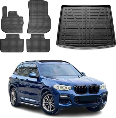 Immagine prodotto di Fußmatten & Kofferraumwanne Set für BMW X3 G01 2017-2024 Gummi Schwarz 5x