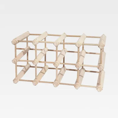 Produktbild von Weinregal aus Buchenholz, 12 Flaschen, 45 x 27,5 x 24 cm