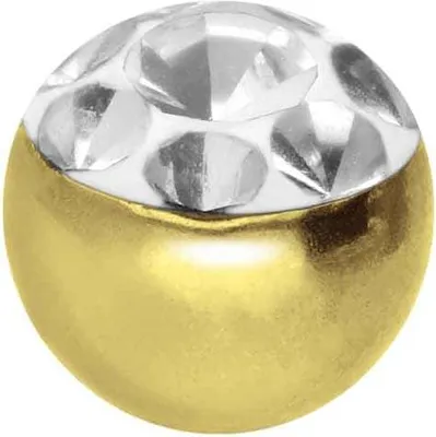 Produktbild von Chirurgenstahl Schraubkugel MULTIKRISTALLE Gold Gewinde: 1,6mm | Kugelgröße: 4mm