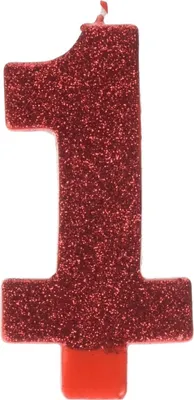 Image de Amscan - Bougie d'anniversaire "1" - Cire SG24874 (Taille unique) (Rouge)