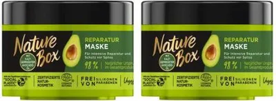 Produktbild von 2 x Nature Box Haar Reparatur Maske Kur mit Avocado Öl 200ml