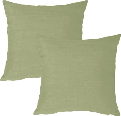 Produktbild von Kissenbezug 2er Set hellgrün 50x50 cm Struktur Leinenoptik Kissenhülle Deko Kissen