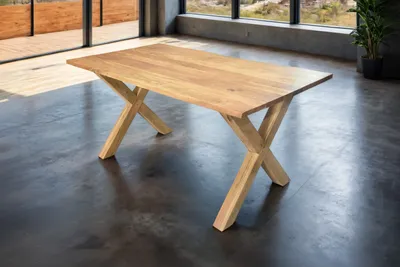 Produktbild von Esstisch Akazie naturfarben 220 x 100 cm X-Holzgestell MURCIA
