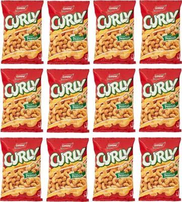 Produktbild von 12x Lorenz Curly Peanut Classic Klassische Erdnüsse Salziger Snack mit Frischen Erdnüssen 60g Beutel Perfekter Aperitif-Snack