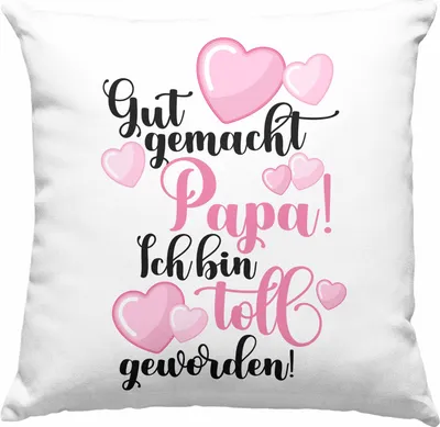 Produktbild von Trendation - Vater Geschenk Deko-Kissen mit Füllung 40x40 Vatertag Geschenkidee Papa Geschenke von Tochter Lustige Deko-Kissen mit Füllung 40x40 (Blau)