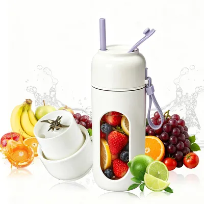 Tragbarer Mixer 340 ml, 12 Edelstahlklingen, USB-C, 1500 mAh