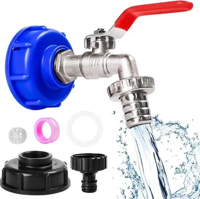 Immagine prodotto di Adattatore per acqua con attacco filettato da 3/4 di pollice, maniglia e raccordo per tubo flessibile