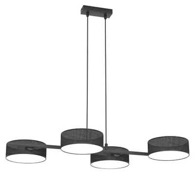 Obrázok produktu pre Závesná lampa DRUMZ čierna 4xE14x15W, textil, rozmery: 120x80x46 cm, IP20, Emibig