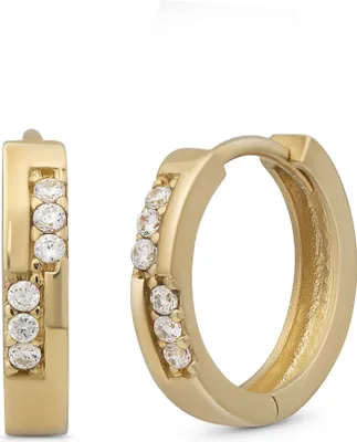 Produktbild von SuzanGold Goldohrringe Damen Echtgold Amber Huggies 375 Gelbgold mit Zirkonia