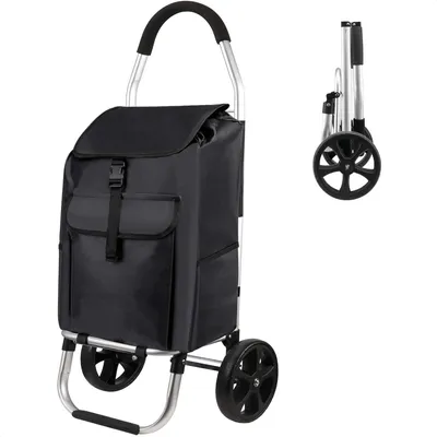 Image de Chariot de courses Strex Strex avec roulettes - Pliable - Sac à provisions amovible - Chariot de courses