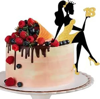 Immagine prodotto di Decorazioni per torte a tema silhouette femminili, ideali per compleanni: ghirlande decorative e accessori