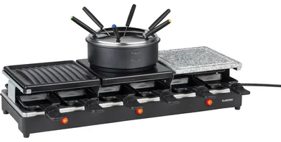 Obrázek produktu pro Klarstein Fonduelette XL, raclette gril 3v1, 1650 W, pro 12 osob, černý