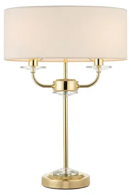 Immagine prodotto di Lampada da tavolo NIXON in ottone 2xE14x15W metallo, dimensioni: 54x38x38 cm, IP20, Endon