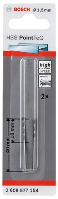 Produktbild von Metallspiralbohrer HSS PointTeQ, DIN 338, 1,5 mm, 2er-Pack