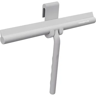 Produktbild von Minismus Duschabzieher 28 cm aus Silikon - Streifenfrei & Mit Halterung - Grau