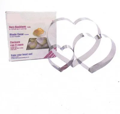 Imagen del producto de Molde para hornear Lares, juego de 3 piezas, en caja de cartón, 12 cm, acero inoxidable, modelo 6002