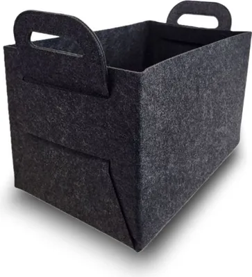 Produktbild von ToCi Filzkorb | Flexibler Allzweckkorb aus Filzstoff | Platzsparend faltbar | Für Kaminholz, Zeitungen, Spielzeug, Flaschen oder Bücher | 44x31x29cm, 20kg Tragkraft