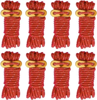 Obrázok produktu pre Kempingové lano 5 mm, hliníkové, nastaviteľné, 4 m, červené